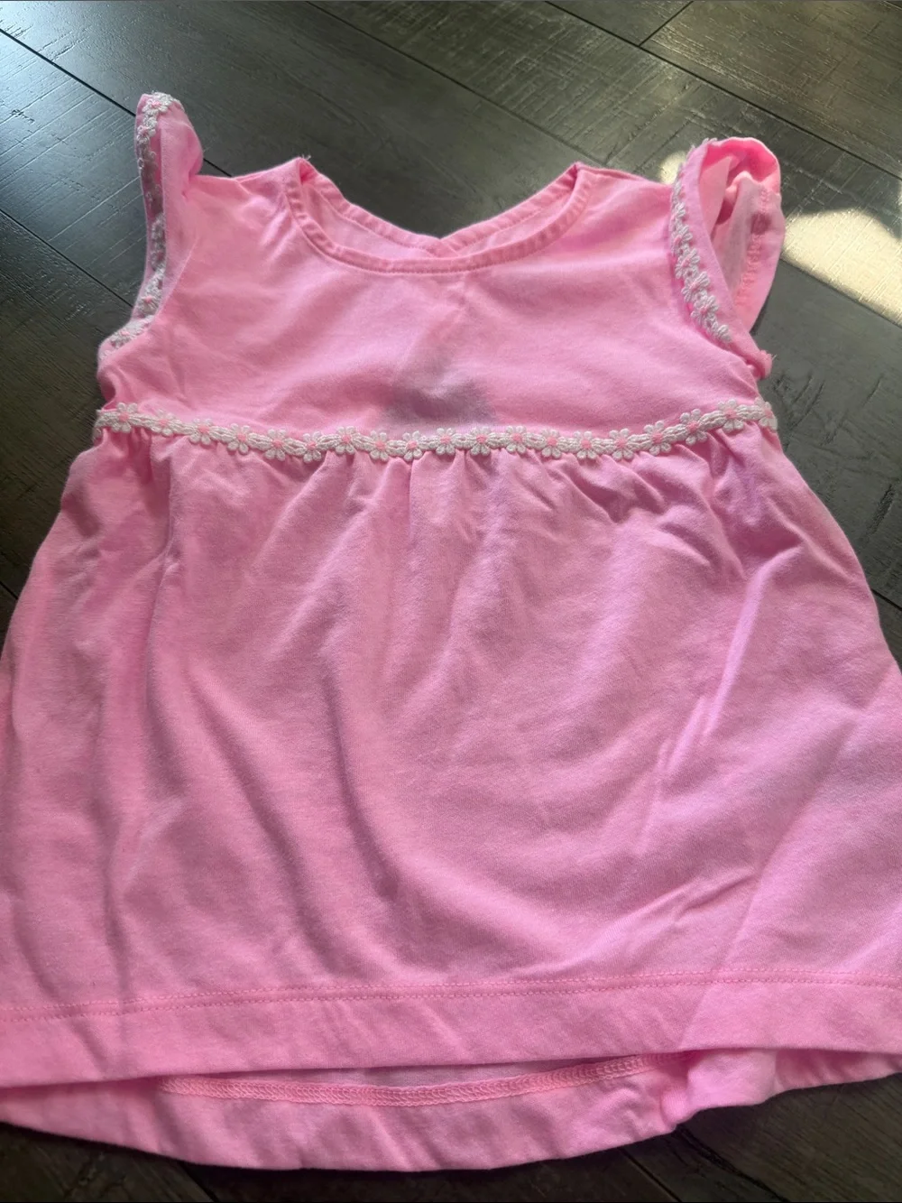 Carter's Pink & Yellow Daisy-Trim Tank Tops
